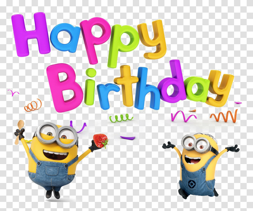 Happy Minions Image Arts Happy Birthday, Text, Number, Symbol, Alphabet Transparent Png
