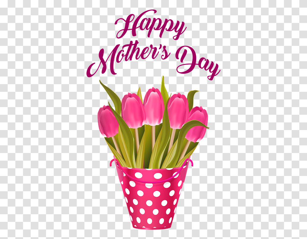 Happy Mother's Day Tulips In Bucket Flowers Tulip Happy Mother Day Date 2019, Plant, Blossom, Petal, Spring Transparent Png