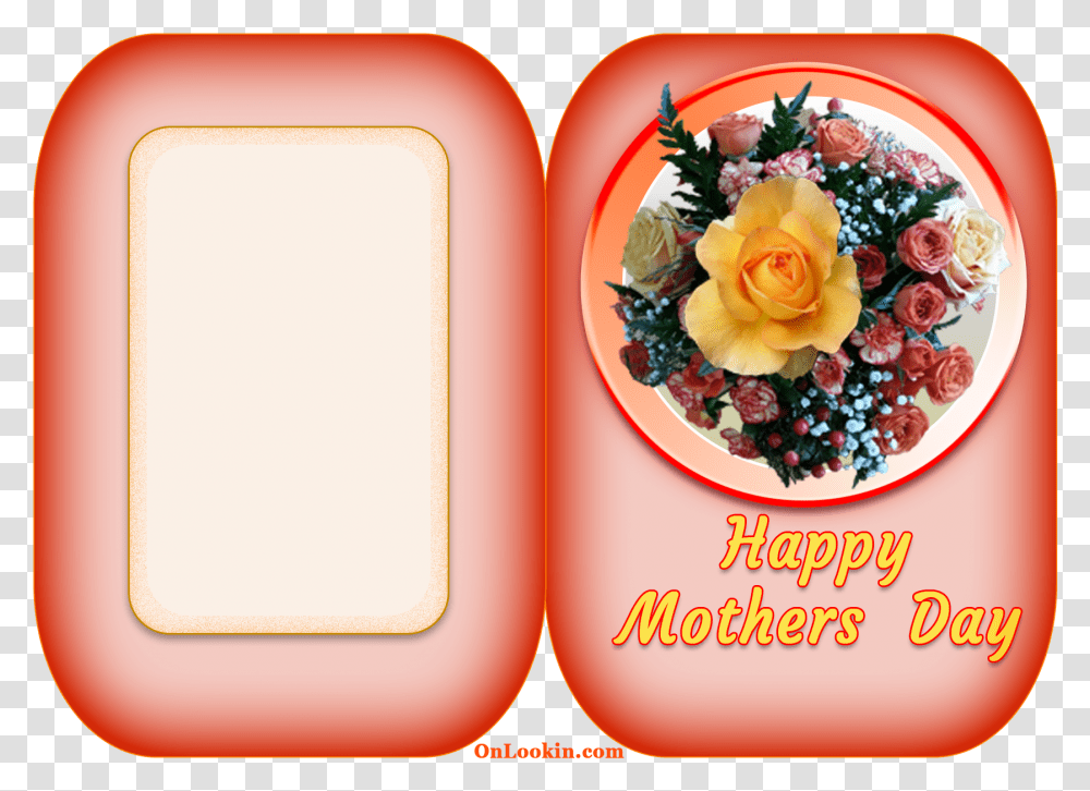 Happy Mothers Day Apricot Rose Flower A4 Card Mother's Day, Plant, Floral Design Transparent Png