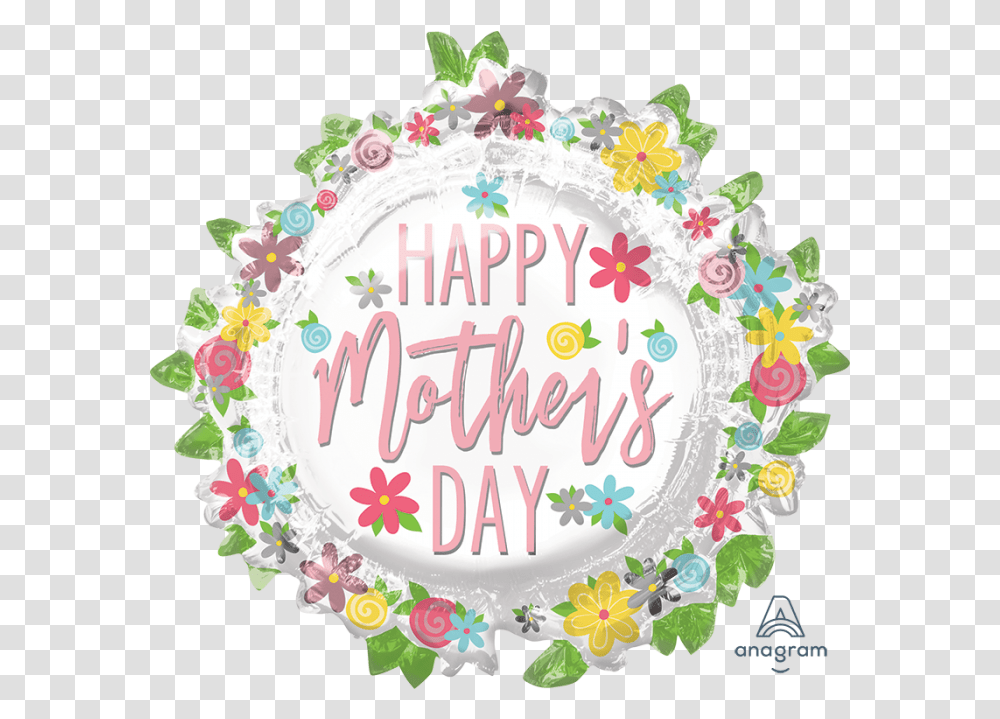 Happy Mothers Day Floral, Birthday Cake, Dessert, Food Transparent Png