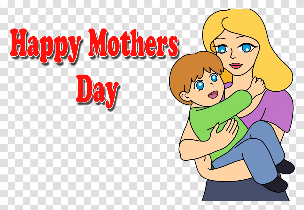 Happy Mothers Day Image Cartoon, Hug, Person, Human, Female Transparent Png