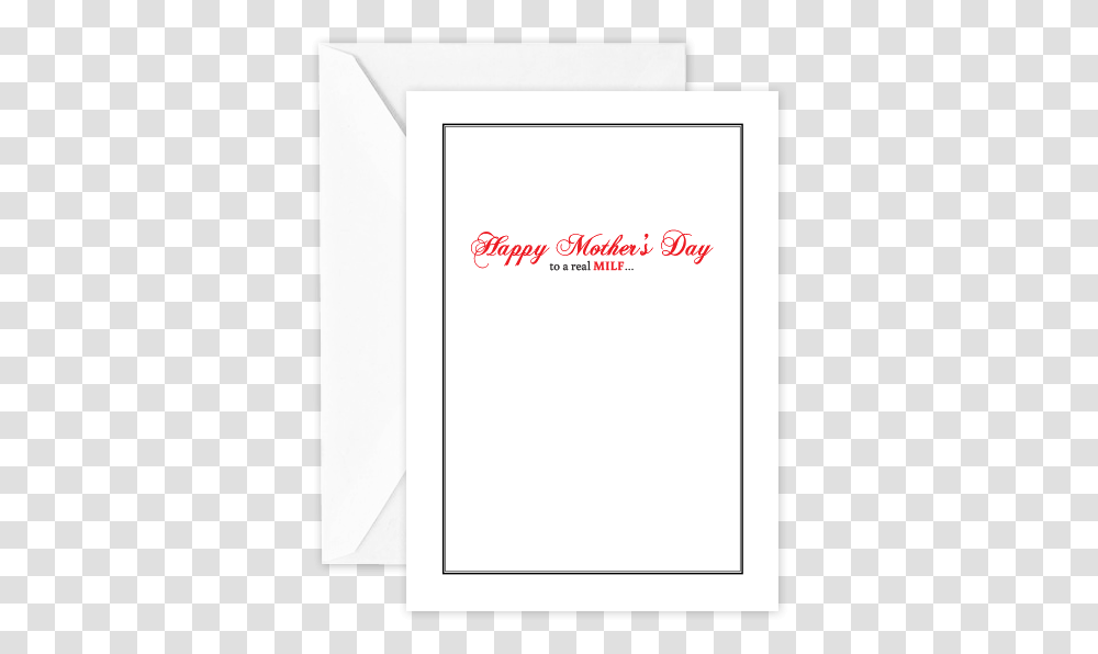 Happy Mothers Day To A Milf, Envelope, Mail, Greeting Card Transparent Png
