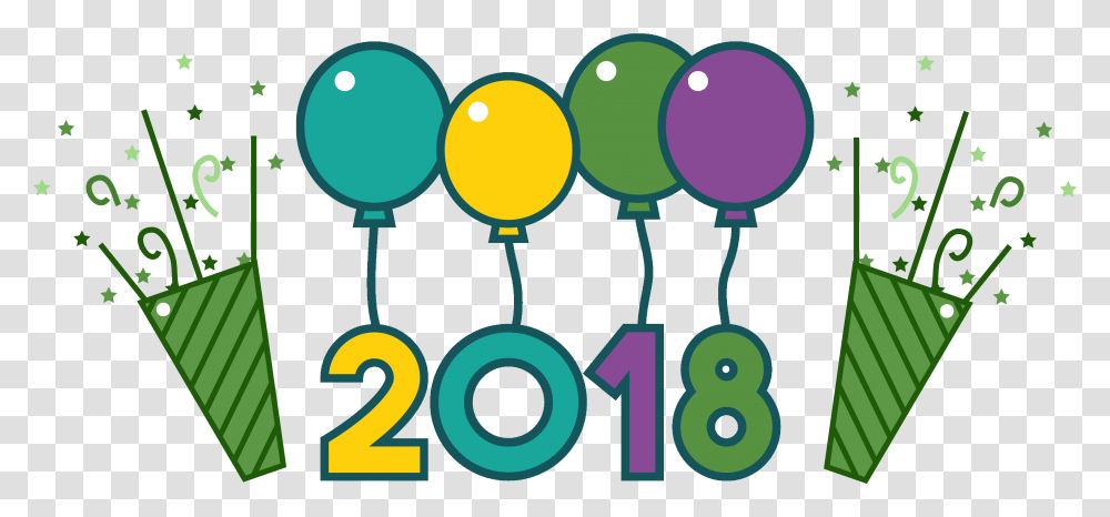 Happy New Year 2018 02 Download New Year Vector, Number, Rattle Transparent Png
