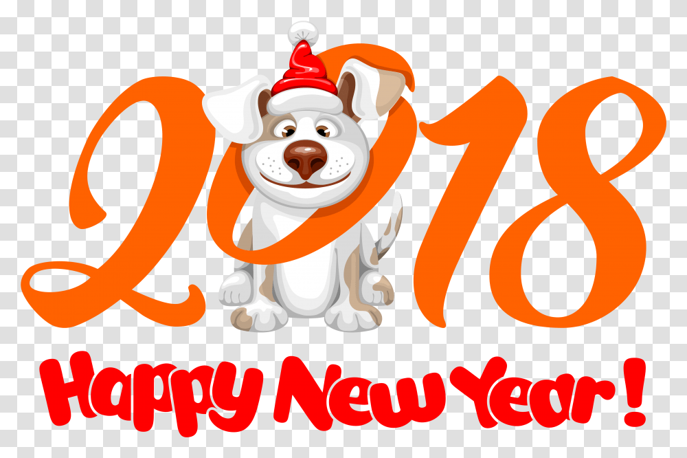 Happy New Year 2018 Dog, Advertisement, Poster, Alphabet Transparent Png