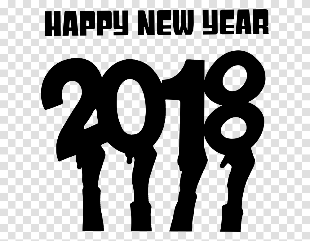 Happy New Year 2018 Hands Happy New Year 2018, Word, Alphabet, Urban Transparent Png