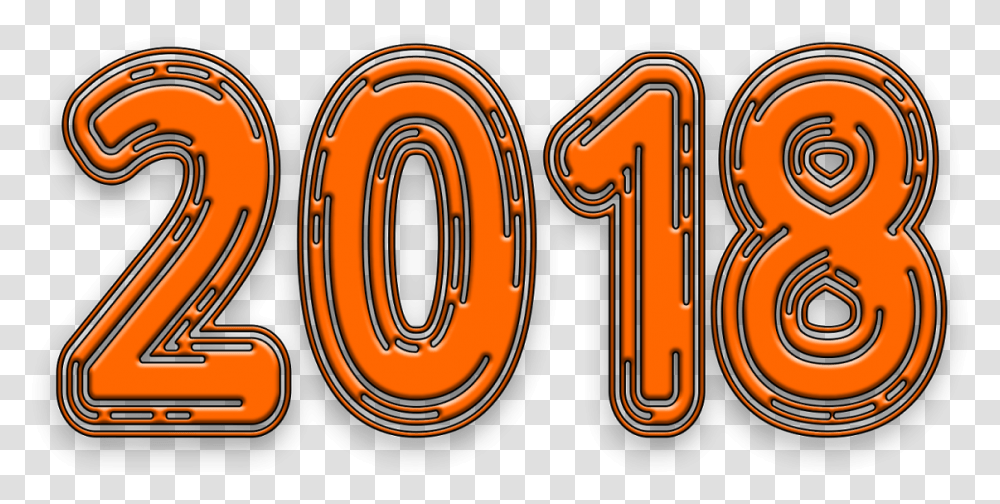 Happy New Year 2018 Hd Free Greetings Illustration, Number, Alphabet Transparent Png