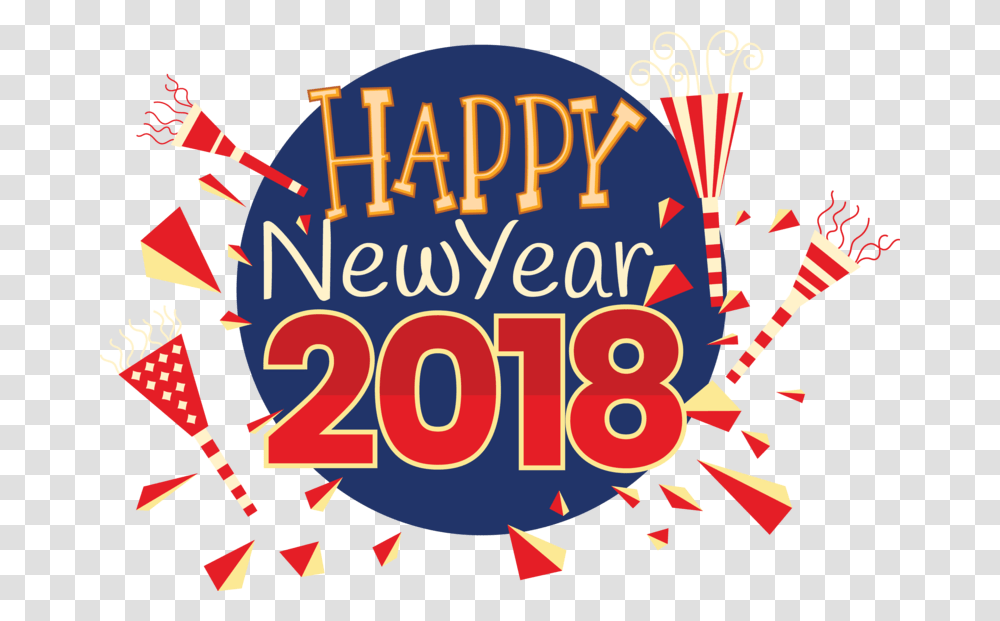Happy New Year 2018 Poster, Advertisement, Lighting, Paper Transparent Png