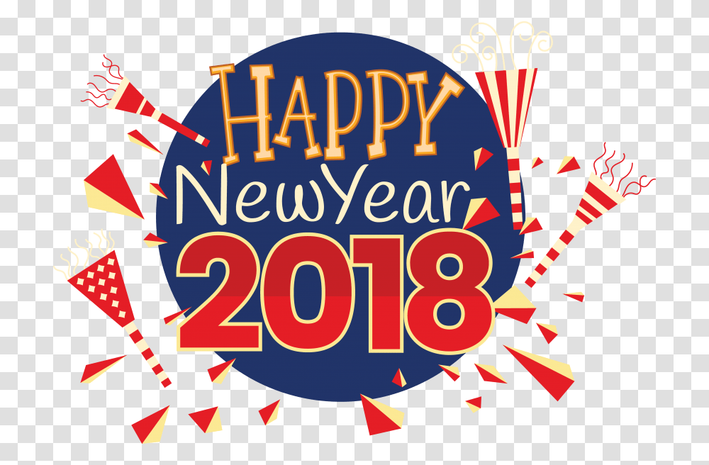 Happy New Year 2018 Poster, Alphabet, Number Transparent Png