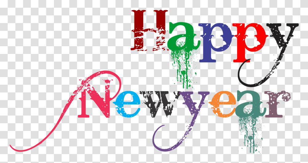 Happy New Year 2018 Text Graphic Design, Alphabet, Number, Light Transparent Png