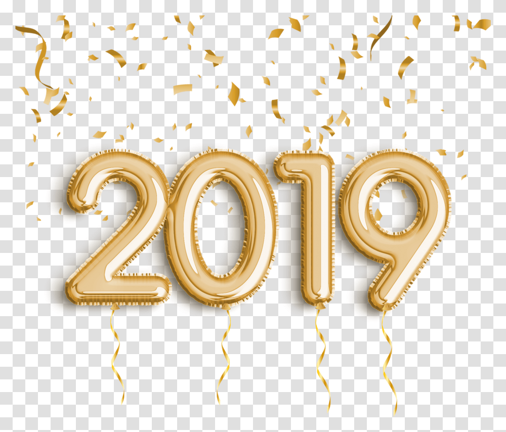 Happy New Year 2019 Bonne Anne 2019 Or, Text, Confetti, Paper, Alphabet Transparent Png