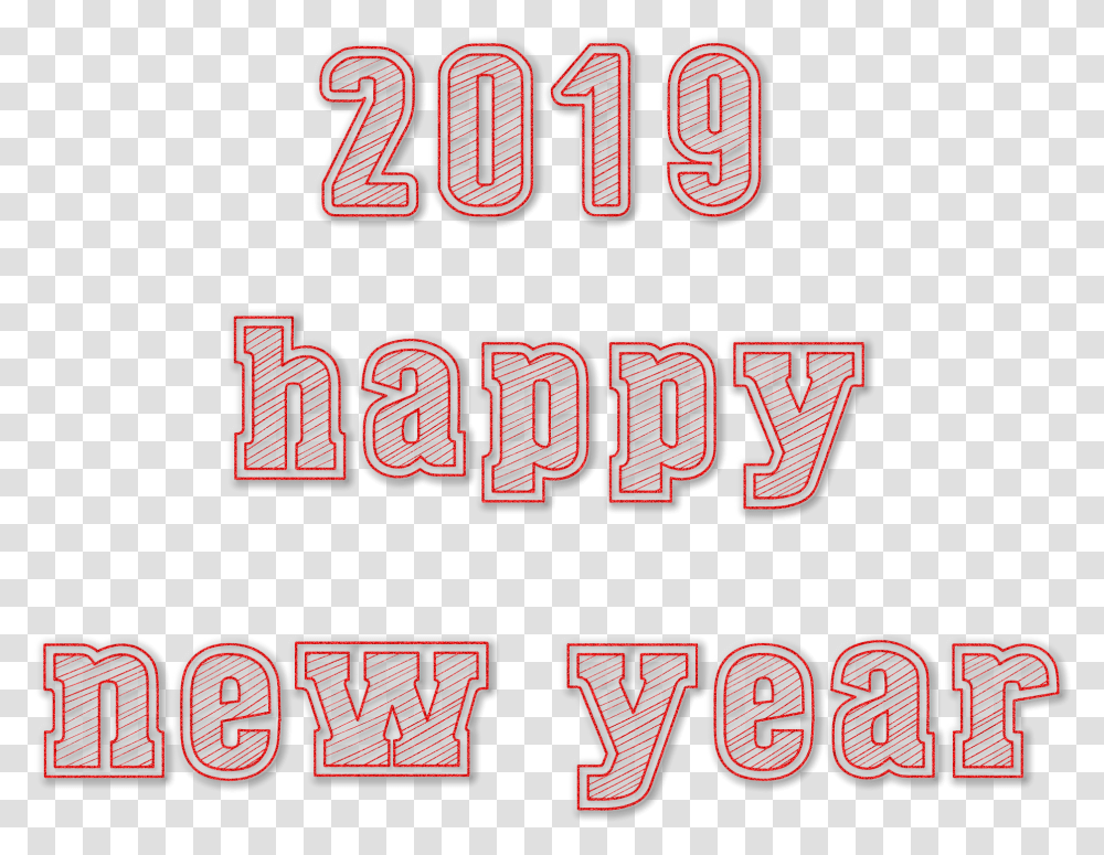 Happy New Year 2019 Carmine, Text, Number, Symbol, Alphabet Transparent Png