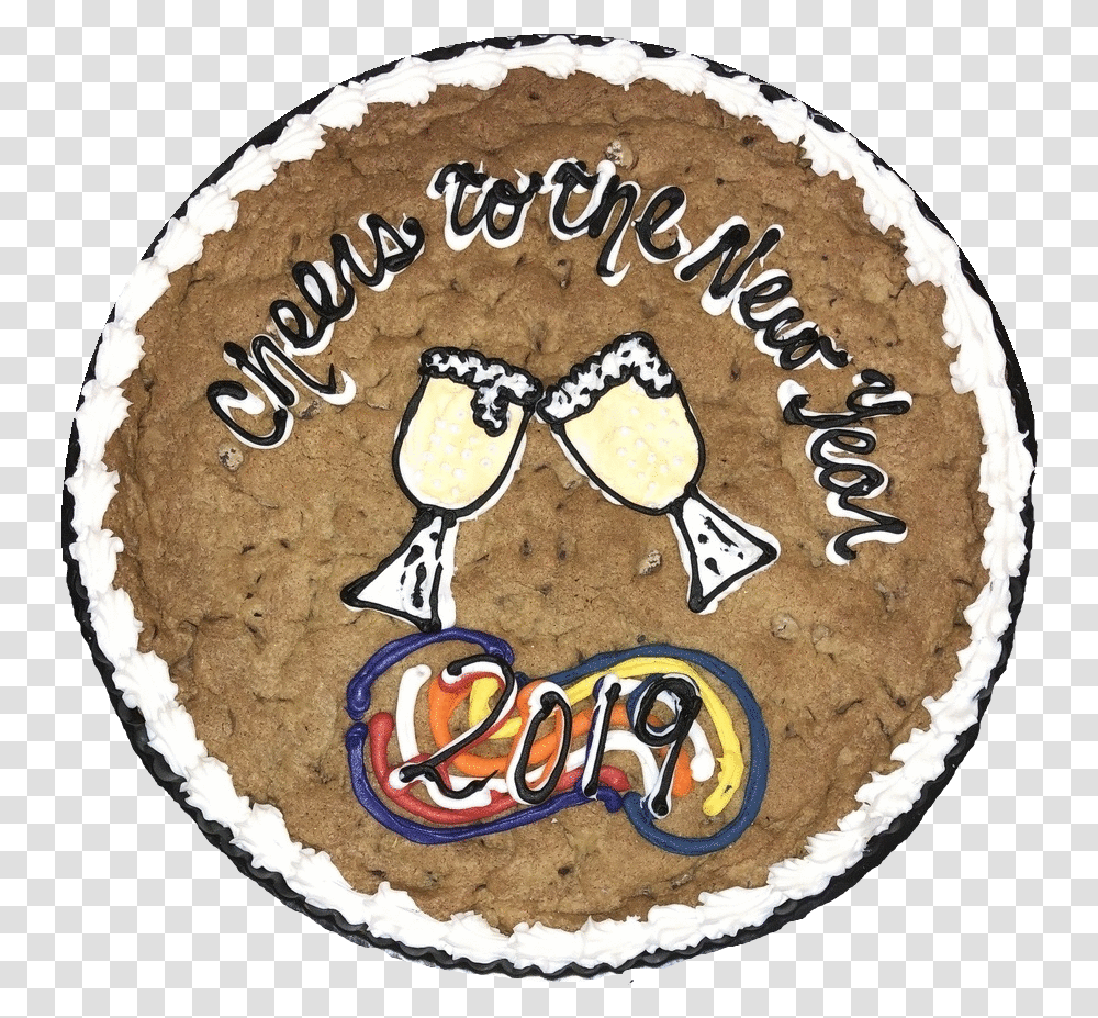 Happy New Year 2019 Custom Cookie Cake Illustration, Dessert, Food, Birthday Cake Transparent Png