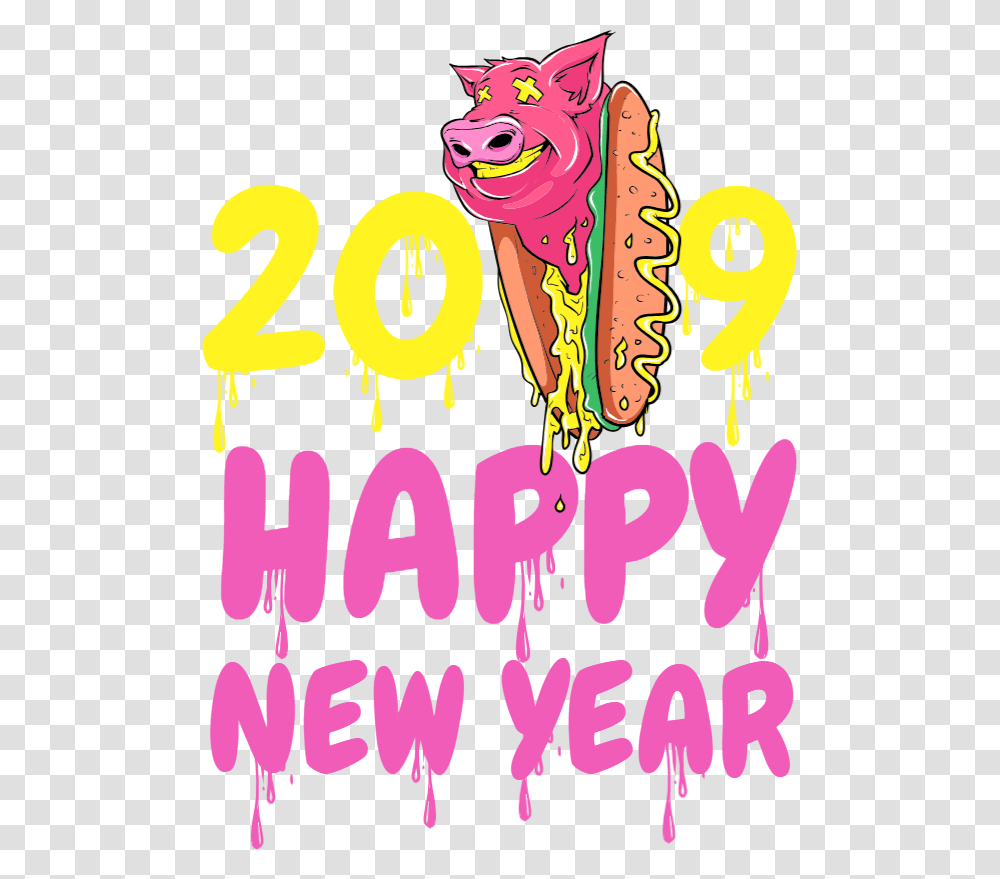 Happy New Year 2019 For T Shirt, Number, Label Transparent Png
