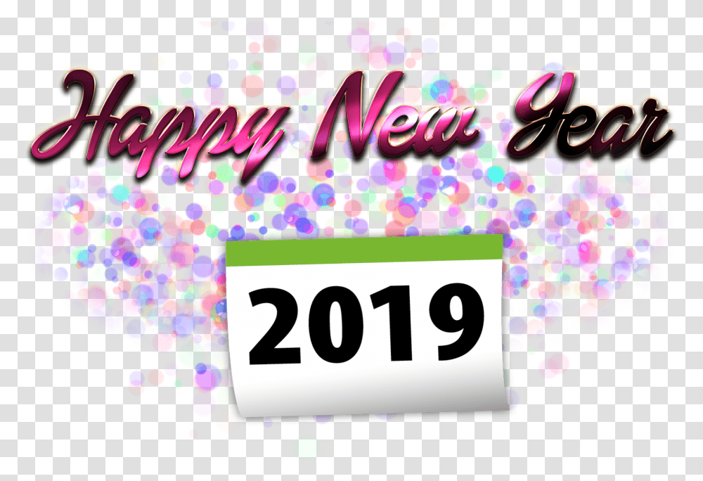 Happy New Year 2019 Free Pic Background, Text, Confetti, Paper, Number Transparent Png