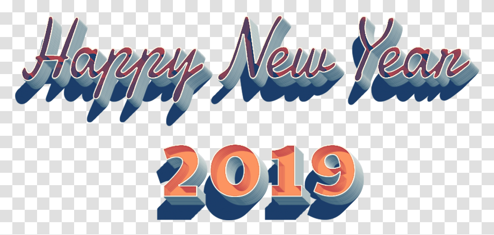 Happy New Year 2019 Image, Text, Word, Alphabet, Number Transparent Png