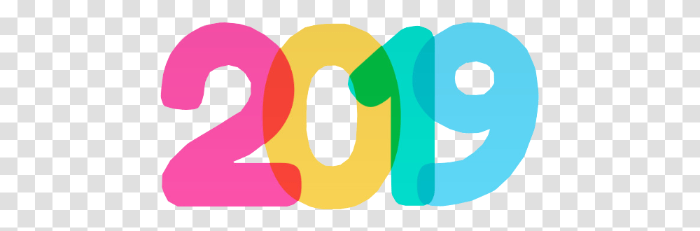 Happy New Year 2019 With Colorful Text Graphic Design, Number, Symbol, Alphabet, Graphics Transparent Png