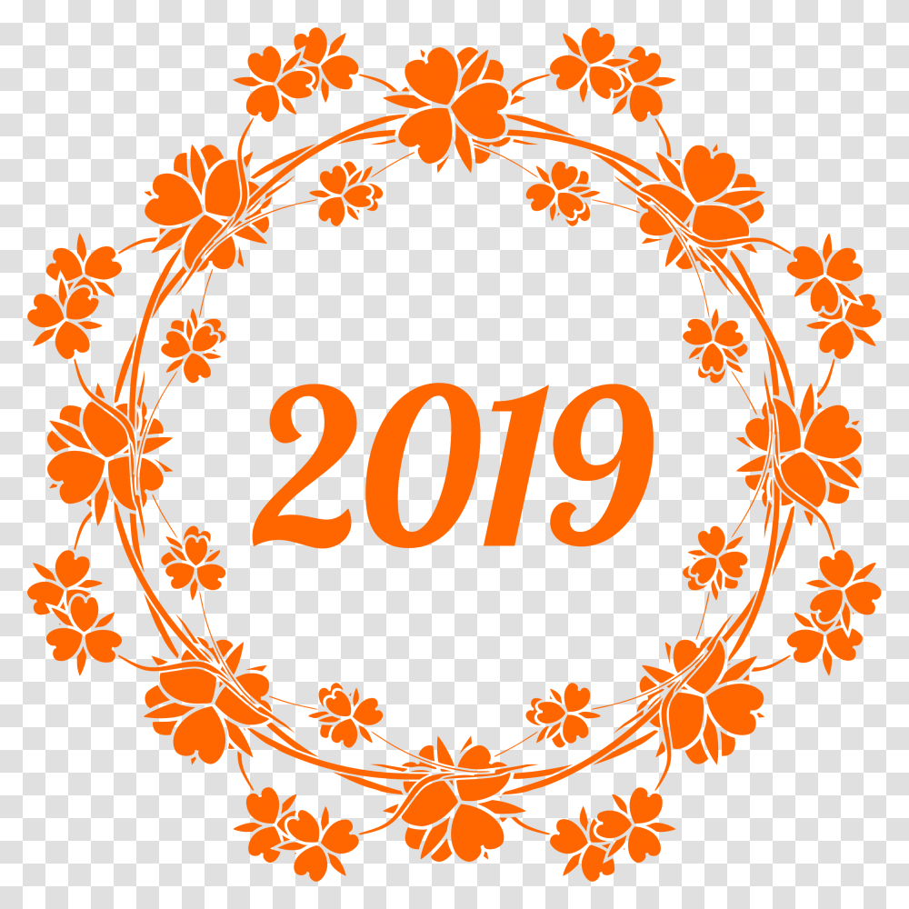 Happy New Year 2019 With Hello Others 2376 Transprent, Floral Design, Pattern Transparent Png