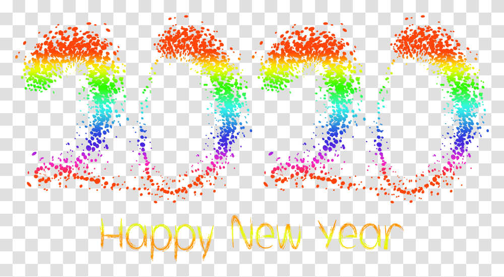 Happy New Year 2020 Clipart, Light, Neon, Number Transparent Png