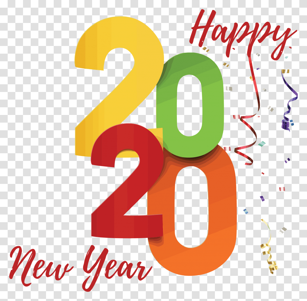 Happy New Year 2020, Number, Poster Transparent Png