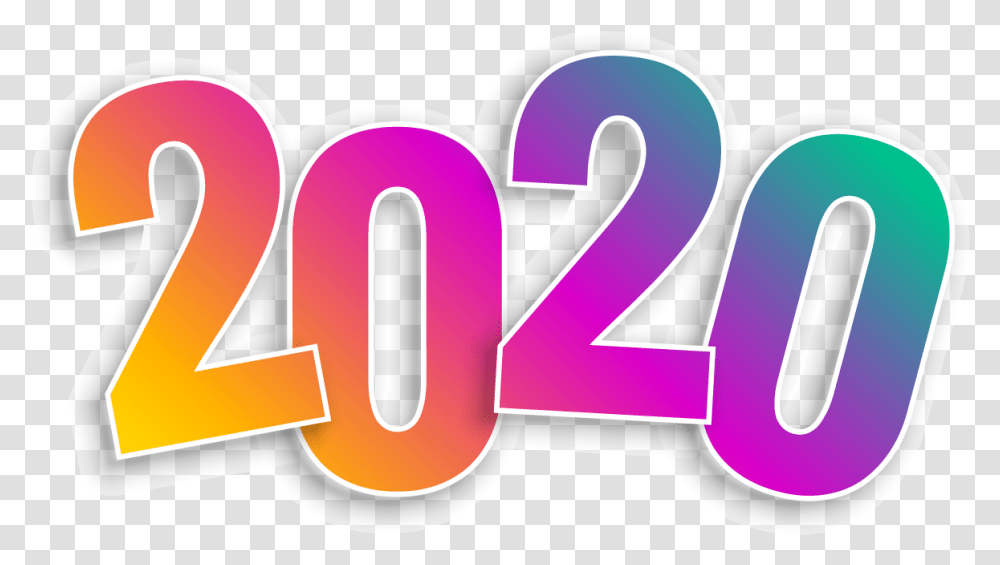 Happy New Year 2020 Playful Colourful 2020 Background, Text, Number, Symbol, Word Transparent Png