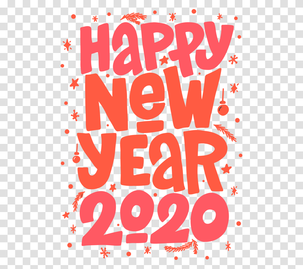 Happy New Year 2020, Alphabet, Number Transparent Png