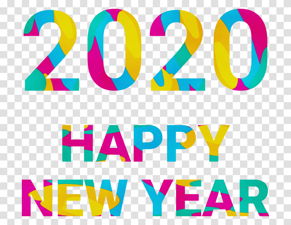 Happy New Year 2020, Alphabet, Number Transparent Png