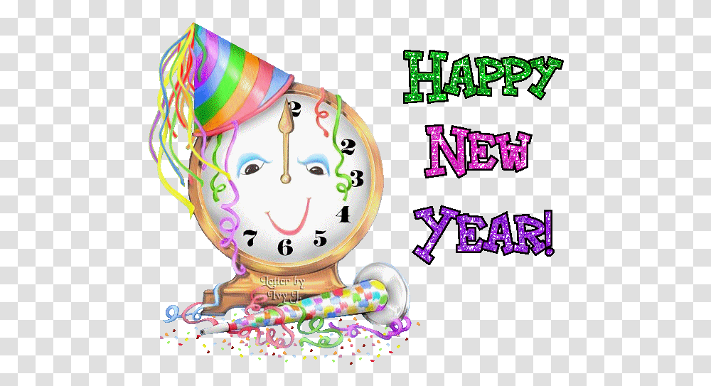 Happy New Year 2021 Animated Gif Images New Years Eve Cartoon, Clothing, Apparel, Hat, Party Hat Transparent Png
