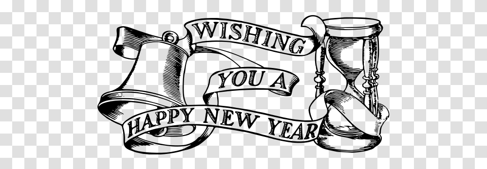Happy New Year Banner Happy New Year 2018 Art, Gray Transparent Png