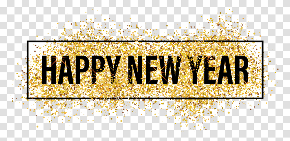 Happy New Year Banner, Light, Confetti, Paper, Glitter Transparent Png