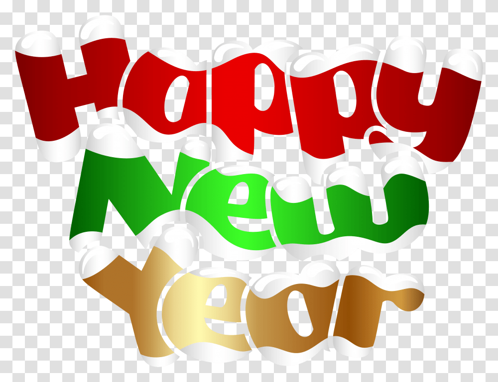 Happy New Year Banner, Word, Label Transparent Png