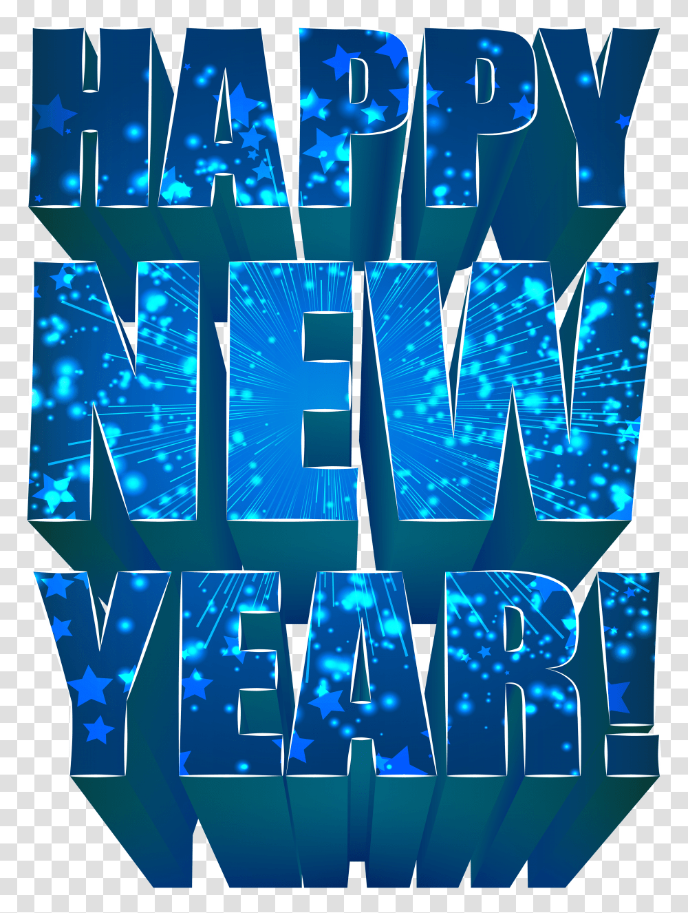 Happy New Year Blue Clip Art Transparent Png