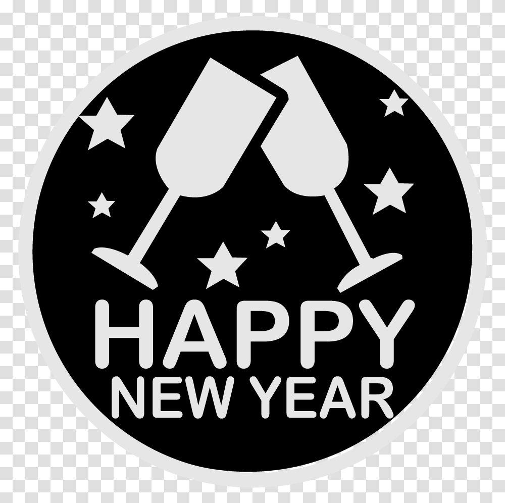 Happy New Year Circle, Symbol, Stencil, Recycling Symbol, Number Transparent Png