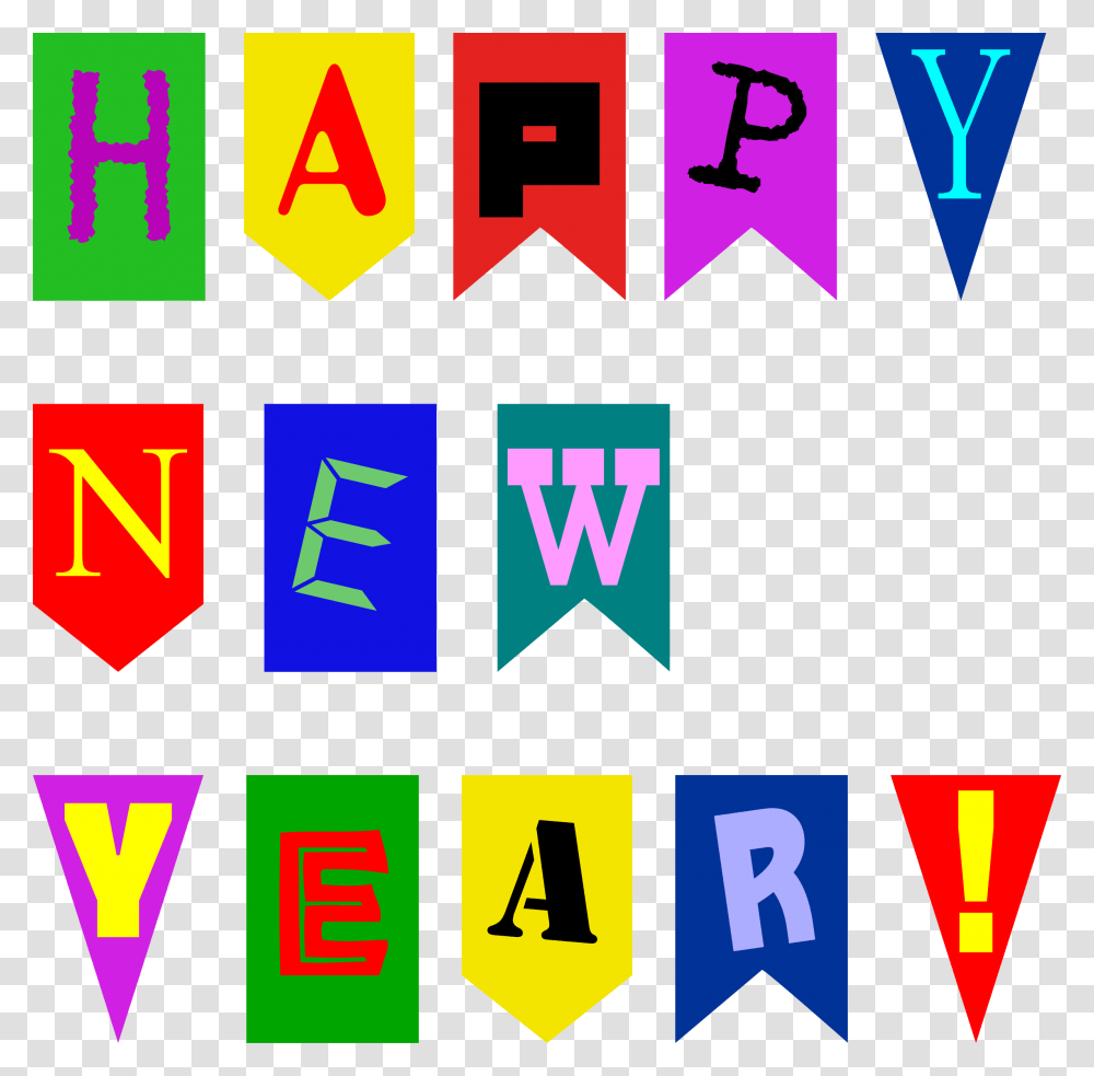 Happy New Year Clip Art, Alphabet, Number Transparent Png