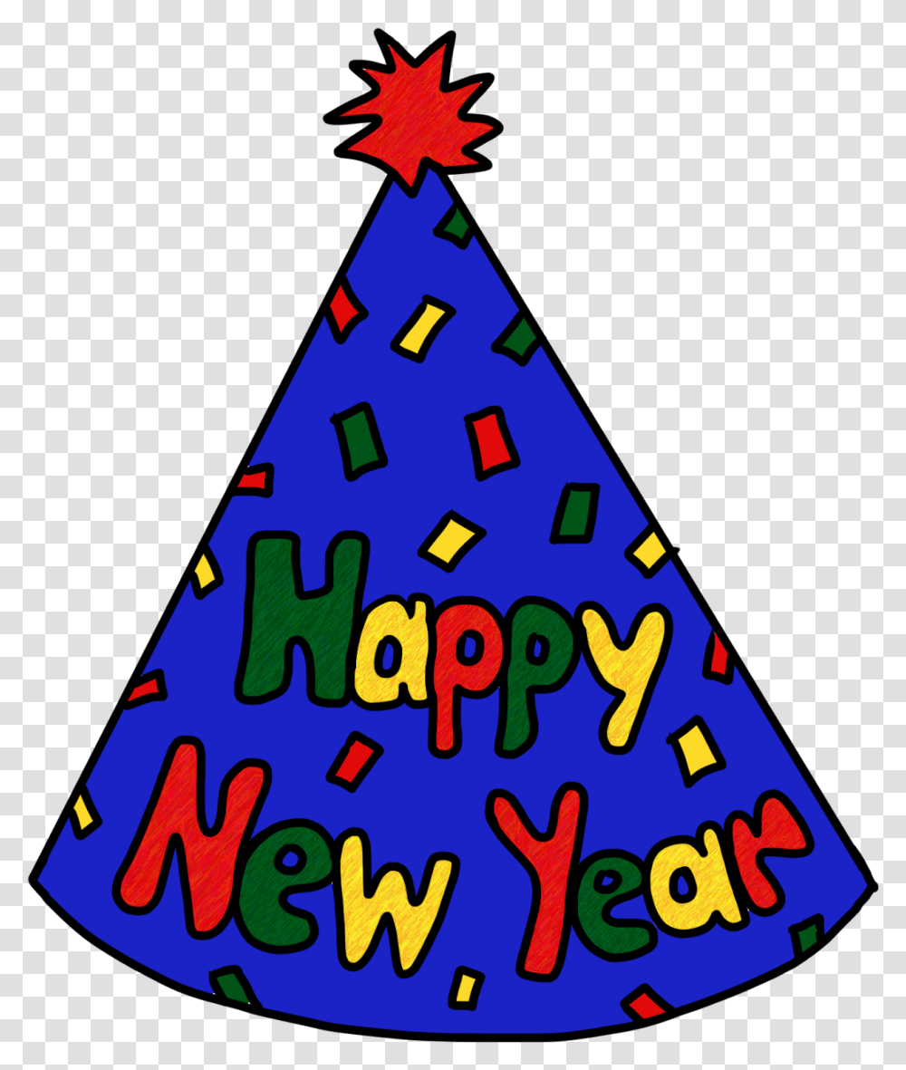 Happy New Year Clipart 3 Wikiclipart New Years Party Hat Clipart, Clothing, Apparel, Tree, Plant Transparent Png