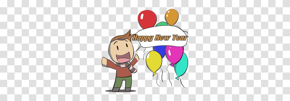 Happy New Year Clipart Black And White, Balloon, Juggling Transparent Png