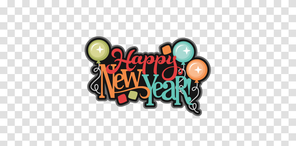 Happy New Year Clipart Cute Happy New Year Clipart, Text, Ball, Balloon, Crowd Transparent Png