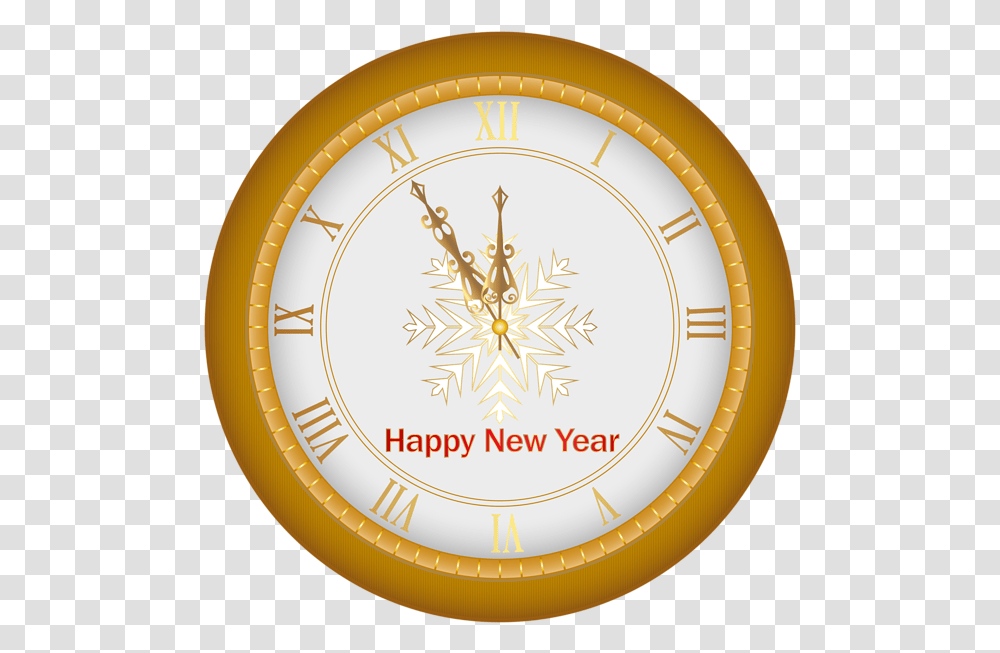 Happy New Year Clock Gold Clip Art Image Happy New Year Clock Clipart, Analog Clock, Clock Tower, Architecture Transparent Png