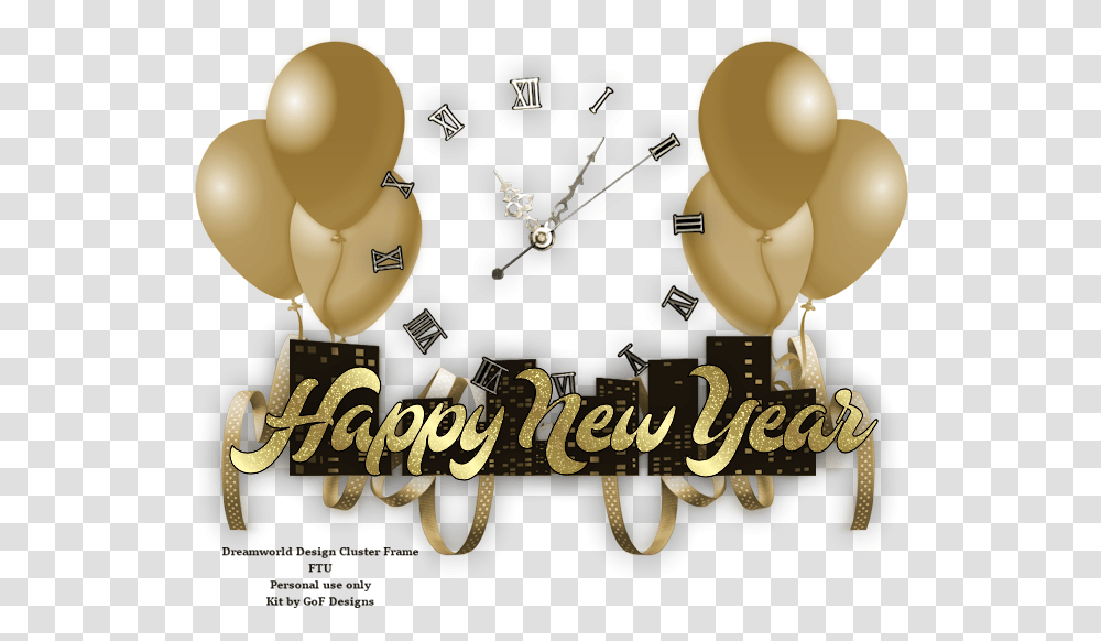 Happy New Year Cluster, Analog Clock Transparent Png