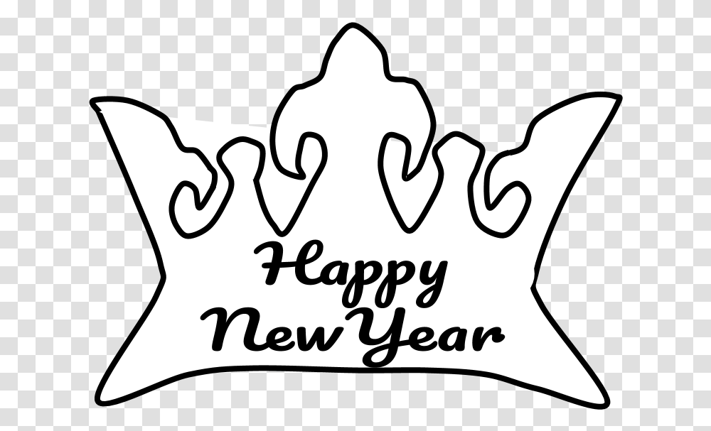 Happy New Year Crowns - Clipartshare Line Art, Pillow, Cushion, Text, Jewelry Transparent Png