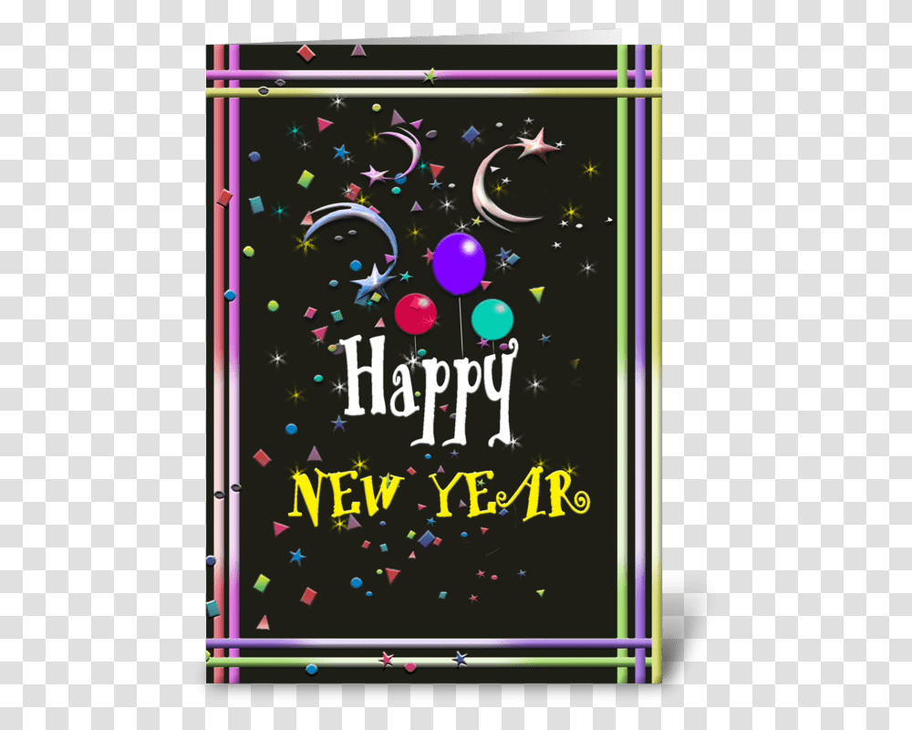 Happy New Year Festive Art Greeting Card Graphic Design, Paper, Monitor Transparent Png