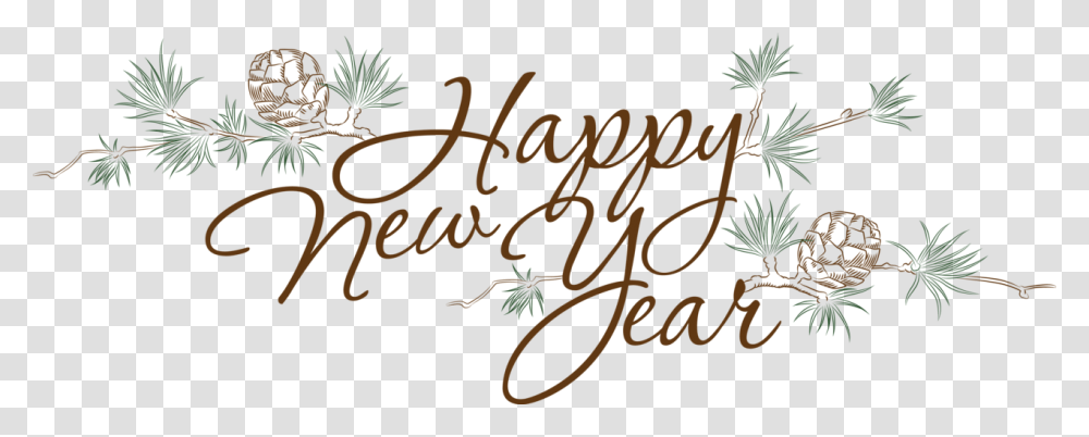 Happy New Year File Happy New Year, Calligraphy, Handwriting, Plant Transparent Png