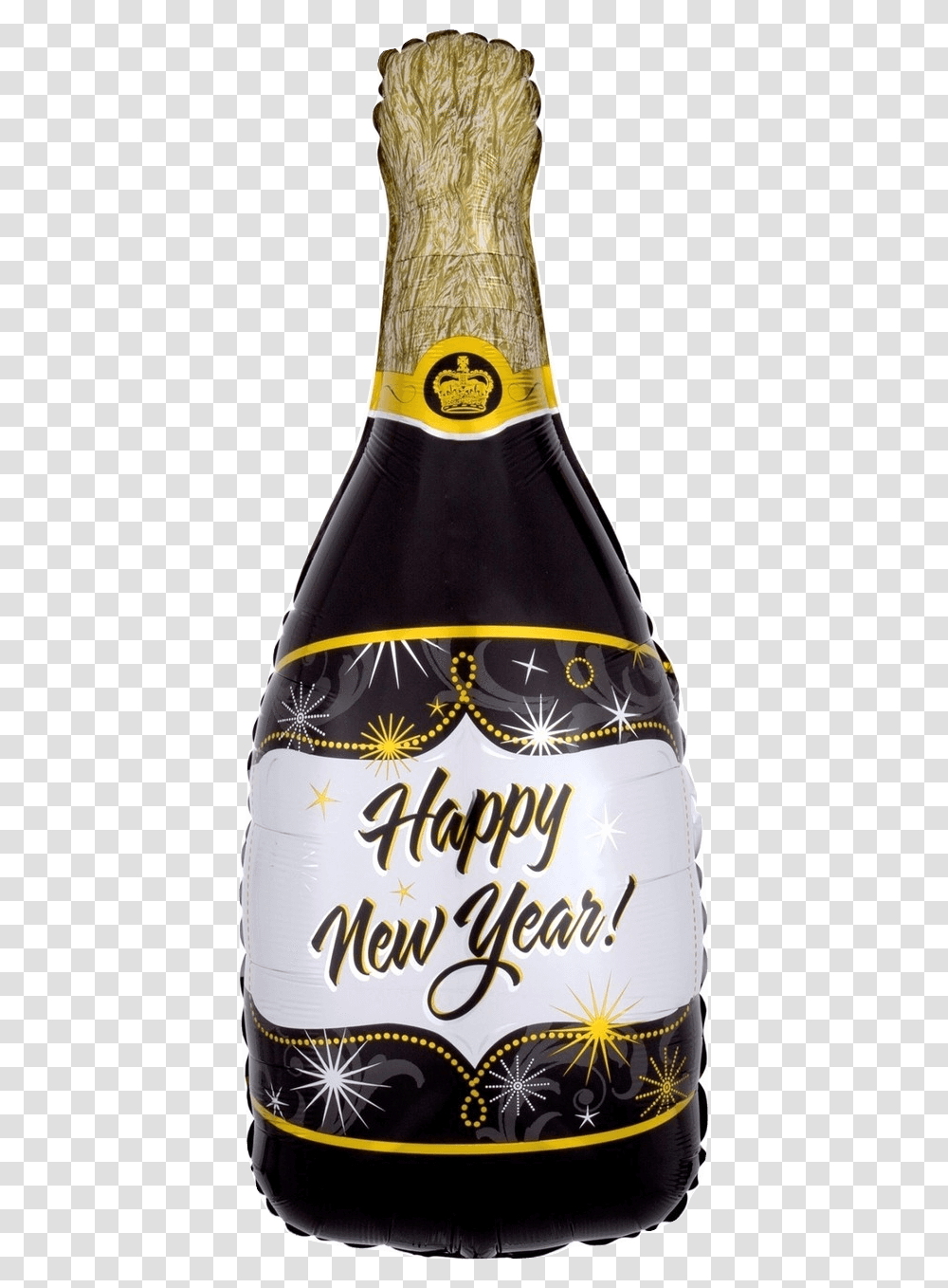 Happy New Year Giant 36 Champagne Bottle Balloon New Years Champagne Bottle, Alcohol, Beverage, Drink, Beer Transparent Png