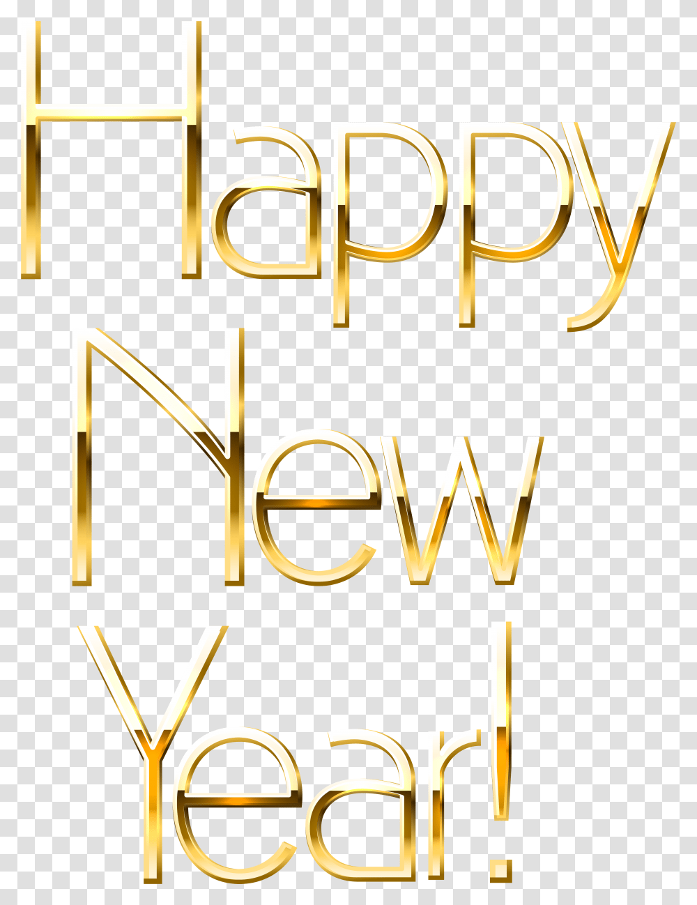 Happy New Year Gold Clip Art Image Calligraphy, Alphabet, Word, Book Transparent Png