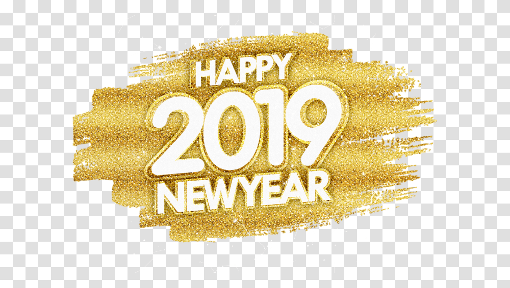 Happy New Year Gold Glitter Image Free Gold Happy New Year 2019, Poster, Advertisement, Paper Transparent Png