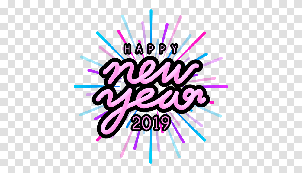 Happy New Year Graphic Design, Calligraphy, Handwriting, Purple Transparent Png