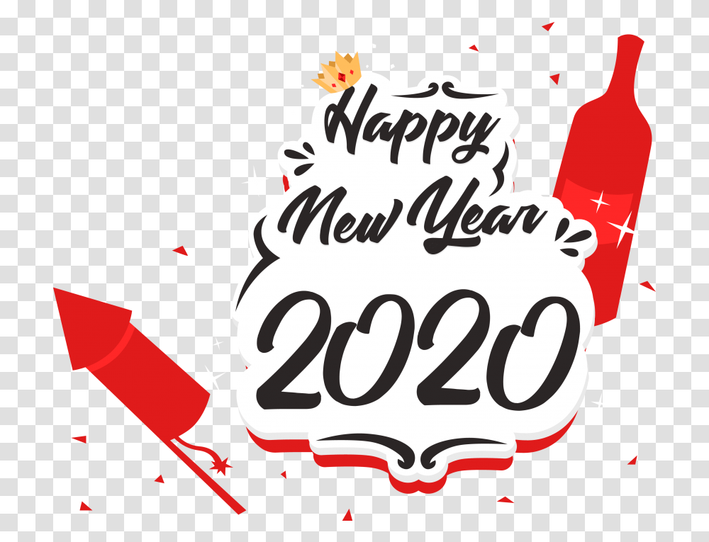 Happy New Year Happy New Year 2020, Label, Text, Graphics, Art Transparent Png