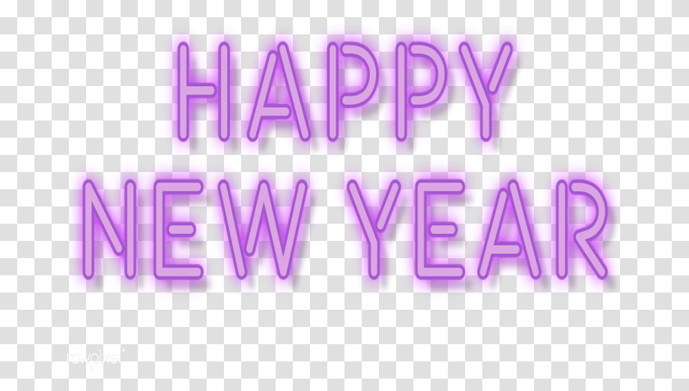 Happy New Year Happy New Year 2020 Neon, Text, Purple, Word, Path Transparent Png