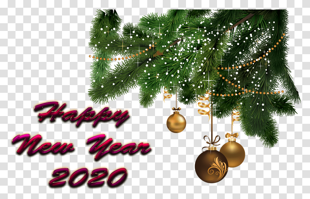 Happy New Year Image 2020 Clipart Christmas Background, Tree, Plant, Ornament, Christmas Tree Transparent Png