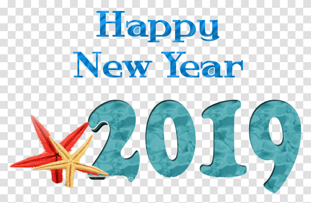 Happy New Year Image Starfish, Number, Alphabet Transparent Png