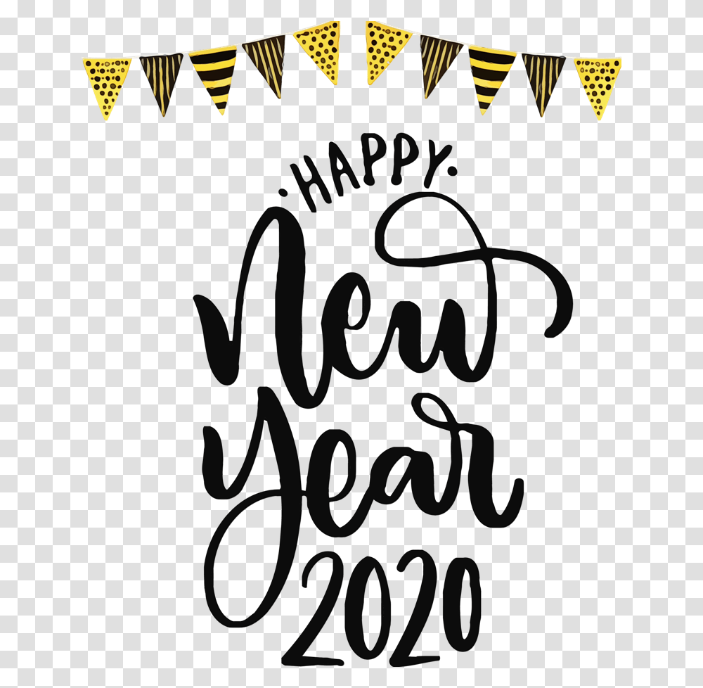 Happy New Year In Different Fonts, Handwriting, Alphabet, Plant Transparent Png